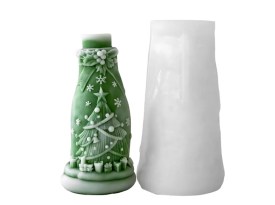 Molde silicona botella Navidad con arbolito